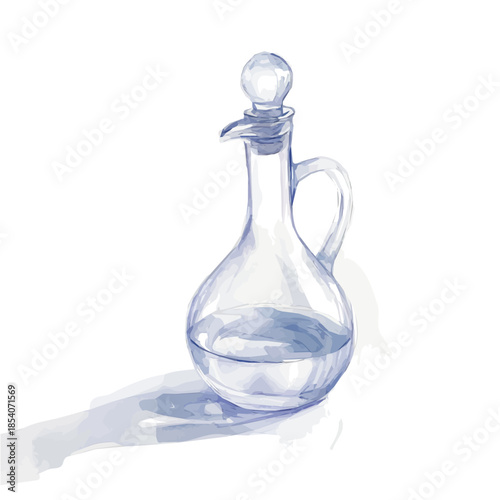glass_oil_cruet_vectorized, Hand-painted style, vector set available in EPS An Elegant watercolor painting design collection
