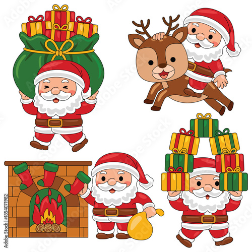 cute santa claus character vector illustration