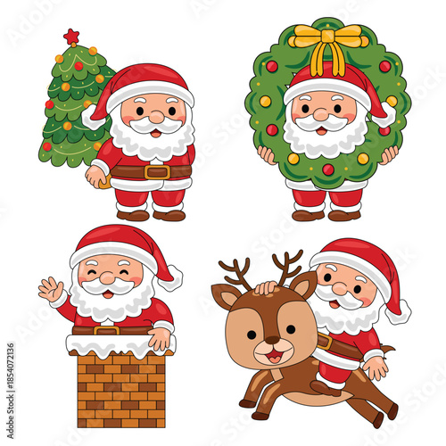cute santa claus character vector illustration