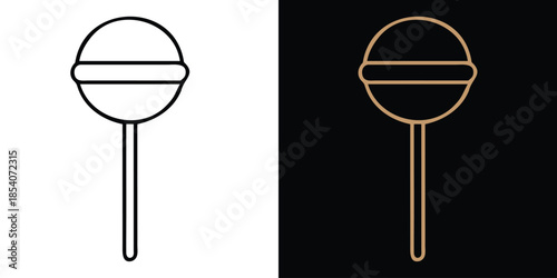Lollipop Line Icon | Candy Sweet Minimal Vector Symbol