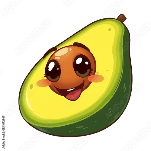 Happy avocado half