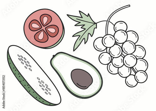 Simple Raw Food Items Arranged Symmetrically  Mini (1)