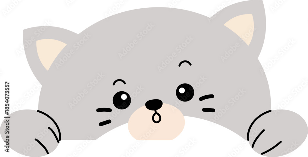 Fototapeta premium Cute Cat Peeking Icon