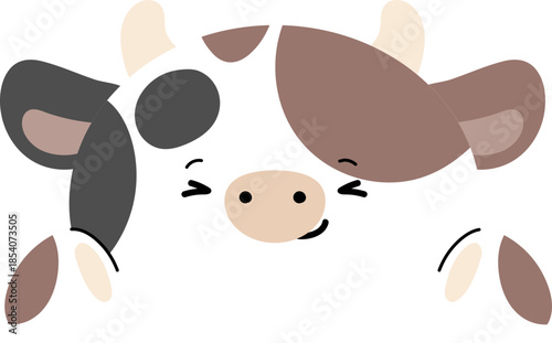 Cute Baby Cow Hiding Icon