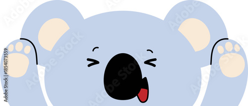 Cute Koala Waved and Peeking Icon