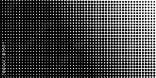Dotted halftone gradient texture. Vanishing polka dot background. Repeating dots gradation pattern background. Black fading comic pop art overlay backdrop. Halftone raster effect wallpaper. Vector