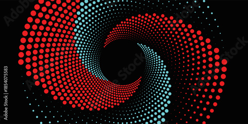 Vector dotted speed lines in vortex form. Geometric art. Segmented circle. Arc lines. Trendy design element for frame, round logo, sign, symbol, web, prints, posters, template, pattern, backdrop