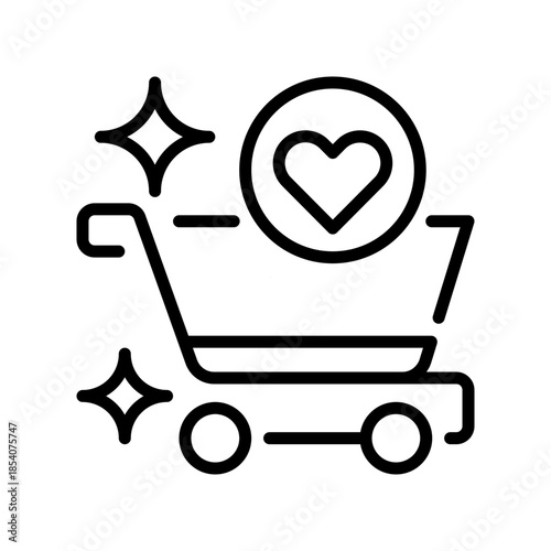 Wishlist Line Icon, Outline Symbol for Favorite Items, Customer Interest, Product Saving, Shopping Preferences, and Ecommerce Bookmarking. Vector Sign Icon.