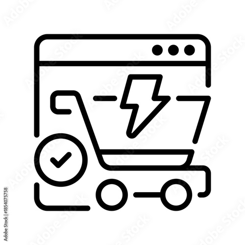 Flash Sale Line Icon, Outline Symbol for Limited Offers, Discount Promotions, Time-Sensitive Deals, Retail Events, and Ecommerce Marketing. Vector Sign Icon.