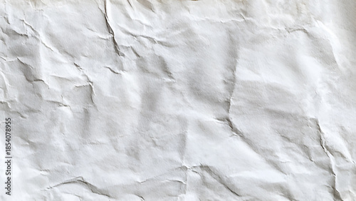 A crumpled paper background with a textured, The background features a wrinkled, white surface. Paper texture background vector. White background.