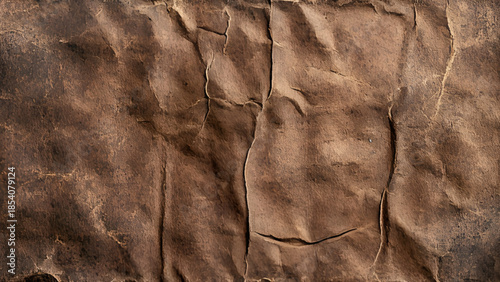 Brown crumple paper texture can be use as background. Rumpled brown cardboard paper texture