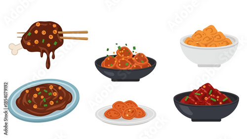 Assorted Appetizers and Dishes Collection Food Presentation Art