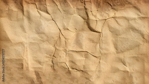 Brown vintage wrinkle recycle paper background, Brown Craft crumpled paper, cardboard background.