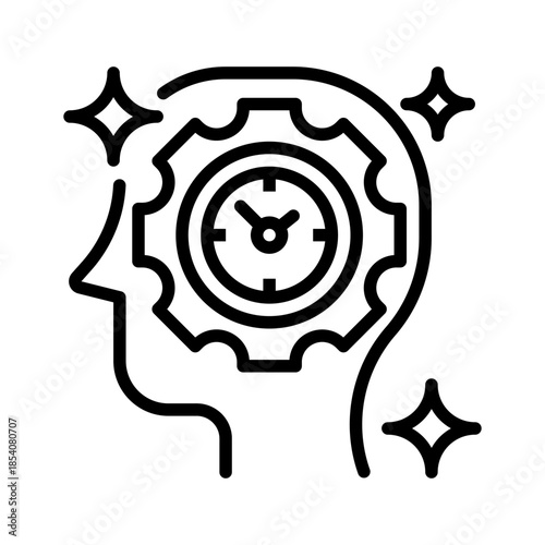 Time Management Line Icon, Outline Symbol for Productivity Planning, Schedule Organization, Task Prioritization, Goal Achievement, and Workflow Efficiency. Vector Sign Icon.
