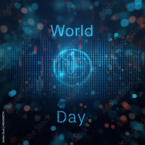 World Radio Day celebration with glowing blue digital globe and dots, Radio Day