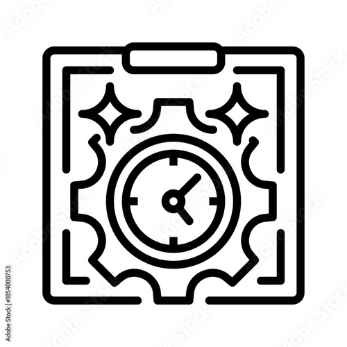 Time Management Line Icon, Outline Symbol for Productivity Planning, Schedule Organization, Task Prioritization, Goal Achievement, and Workflow Efficiency. Vector Sign Icon.