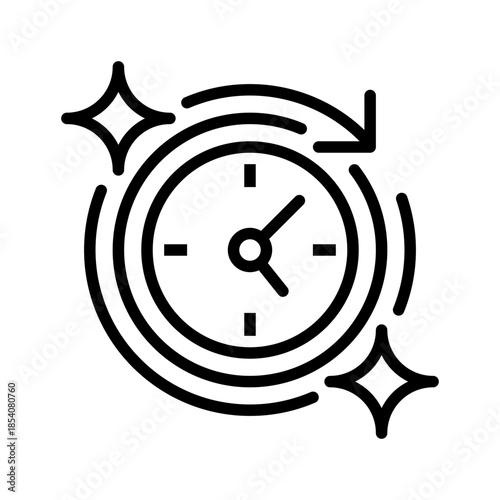 Time Tracker Line Icon, Outline Symbol for Task Monitoring, Work Logging, Productivity Analysis, Performance Evaluation, and Schedule Management. Vector Sign Icon.