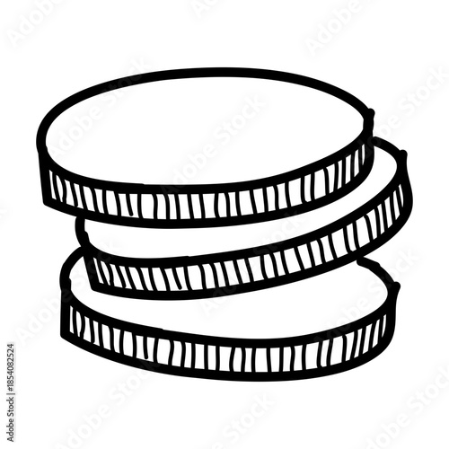 Hand drawn coins icon