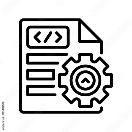 Log File Line Icon, Outline Symbol for Error Recording, Activity Tracking, System Audit, Data History, and Debugging Information. Vector Sign Icon.