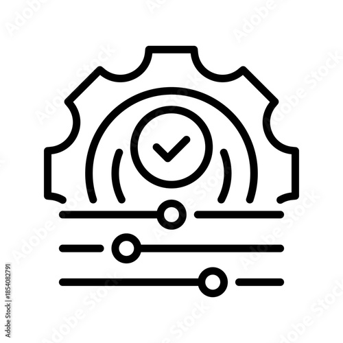 System Configuration Line Icon, Outline Symbol for Settings Adjustment, Control Panel, Parameter Setup, Preference Options, and Customization Tools. Vector Sign Icon.