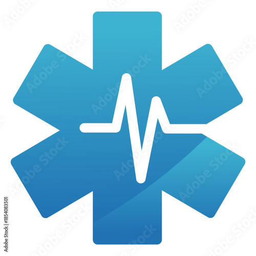 Heartbeat star medical logo