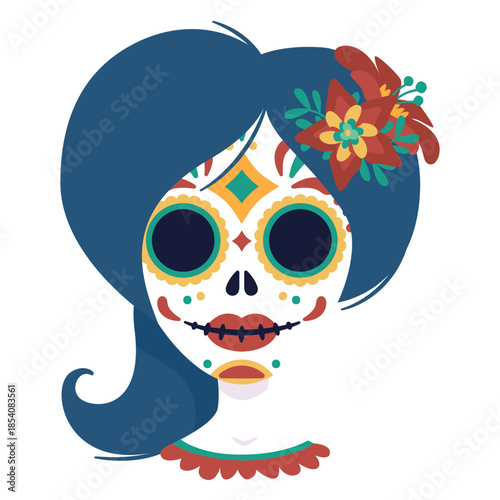 Day of the dead woman mask