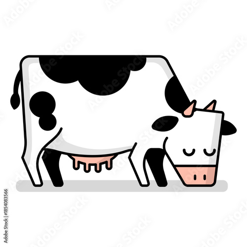 Cow grazing cartoon