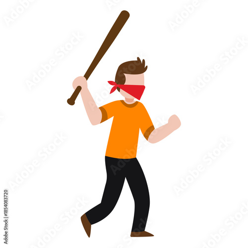 Vandal character holding baseball bat