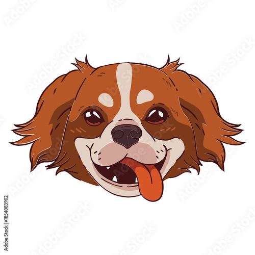 Cute dog smiling illustration