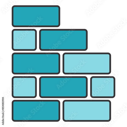 Brick wall square rectangle flat