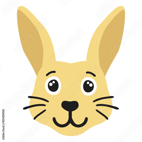 Rabbit bunny muzzle joyful flat sticker