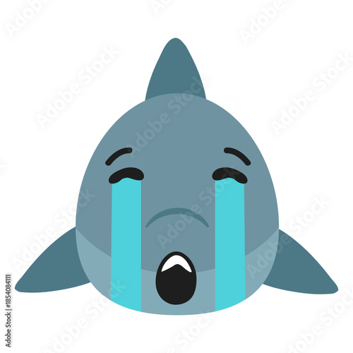 Shark muzzle sad flat sticker
