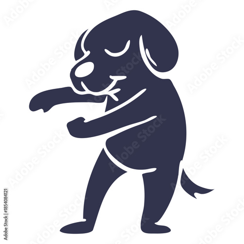 Dog dance dancing detailed silhouette