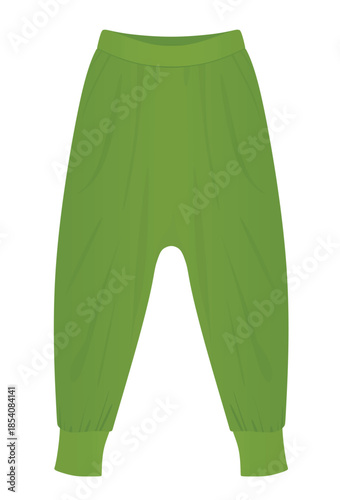 Green harem pants. vector illustration
