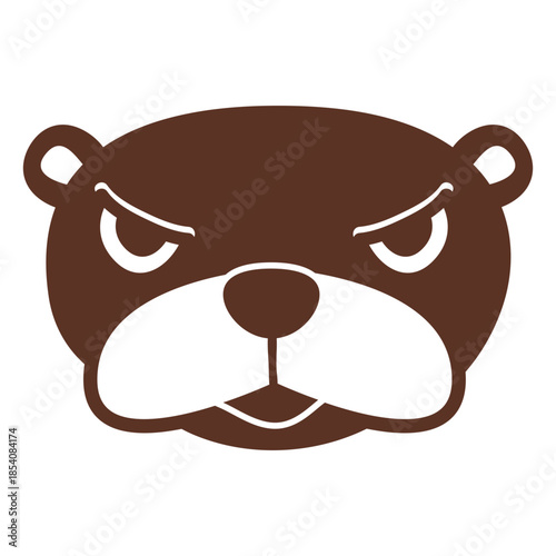 Otter angry head muzzle flat