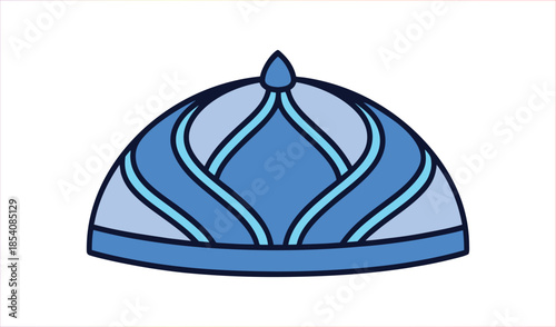 Ornate Blue Crown with Swirling Designs, Symbolizing Royalty, Power, and Elegance on White Background