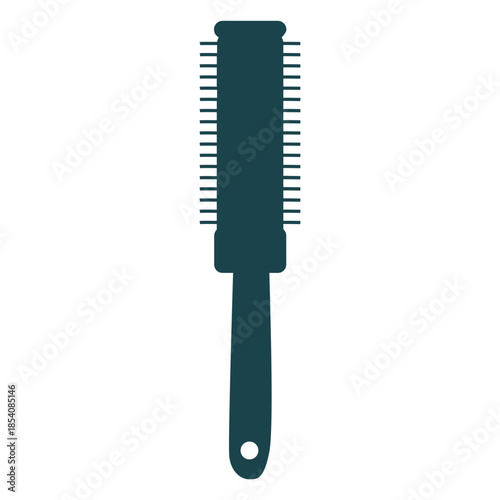 Round hair brush silhouette