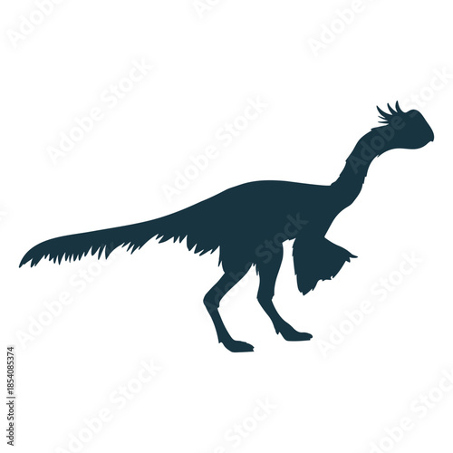 Dinosaur looking chicken silhouette