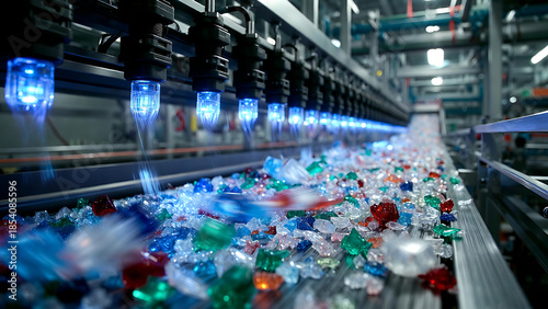 Wallpaper Mural Industrial Plastic Waste Recycling Line with Automated Sorting Sensors Torontodigital.ca