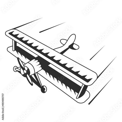 Vintage light plane black and white