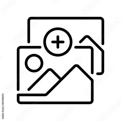 Add Story Line Icon, Outline Symbol for Status Update, Social Sharing, Daily Moment, Content Creation, and Personal News. Vector Sign Icon.