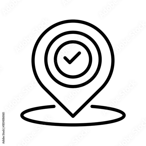 Location Pin Line Icon, Outline Symbol for Map Point, Gps Navigation, Travel Destination, Place Marker, and Area Address. Vector Sign Icon.