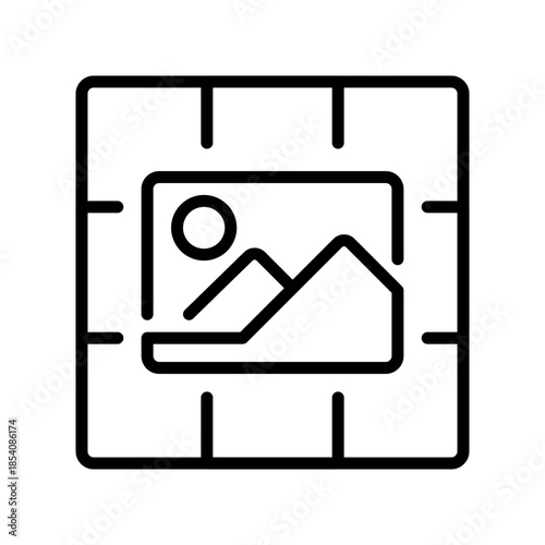 Feed Grid Line Icon, Outline Symbol for Profile Layout, Post Arrangement, Gallery View, Content Organization, and Social Preview. Vector Sign Icon.