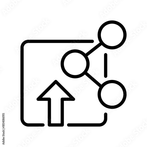 Share Line Icon, Outline Symbol for Link Distribution, Content Spreading, Network Connection, Social Transfer, and File Sending. Vector Sign Icon.