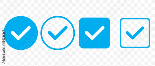 Check box icon with correct, accept checkmark icons tick box checked. Approve symbol. Check mark icon vector design. Blue check mark icon. Blue tick symbol. Vector check icon