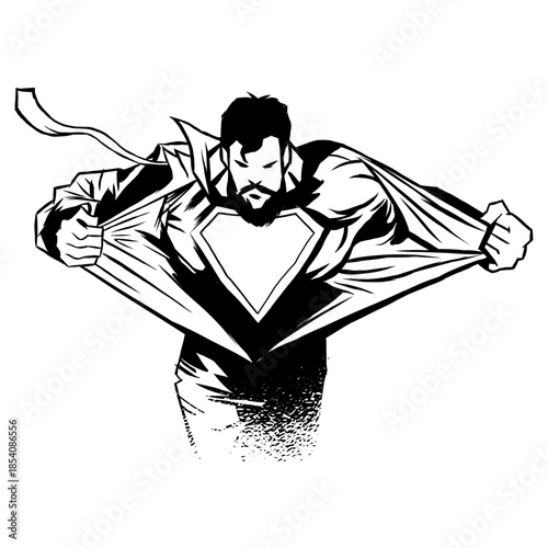 Superhero revealing silhouette