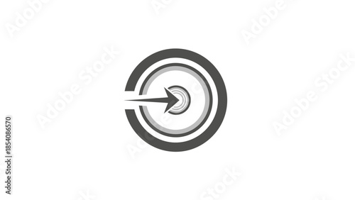 Concentric target with arrow hitting center symbolizing precision and focus.