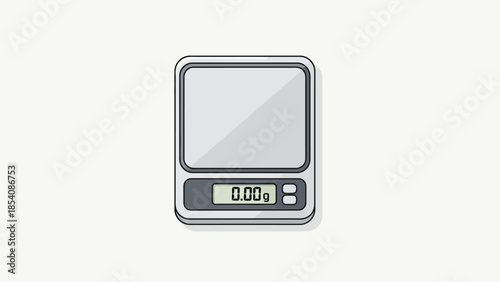 Digital kitchen scale with clear LCD display for precise measurement.