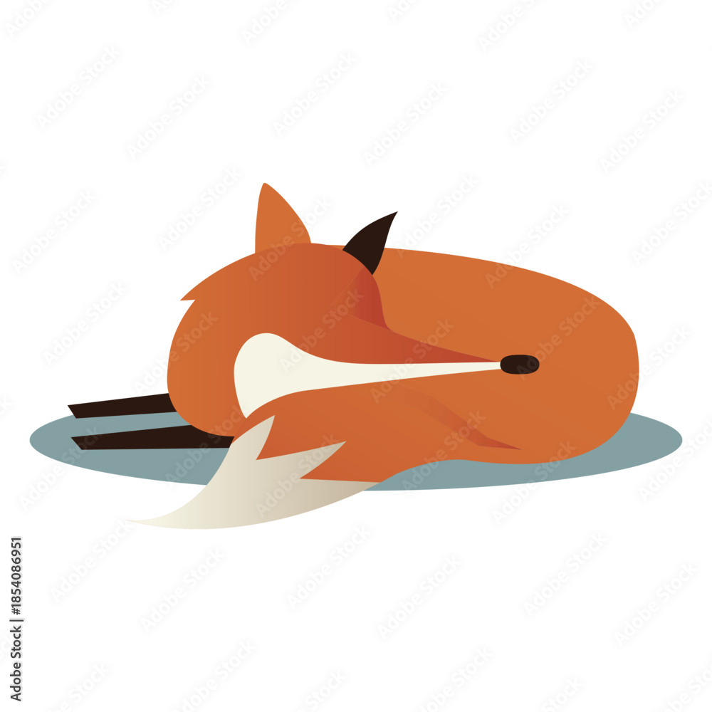Obraz premium Simple sleeping fox