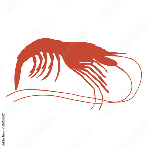 Cool silhouette shrimp vector